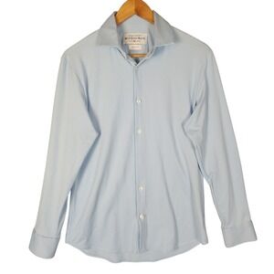 Mizzen+Main Button Down Shirt Men's Small Trim Fit Light Blue Gingham Spinnaker